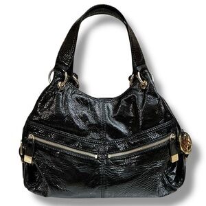 MICHAEL Michael Kors Black Shiny Embossed Hobo Bag Shoulder Bag